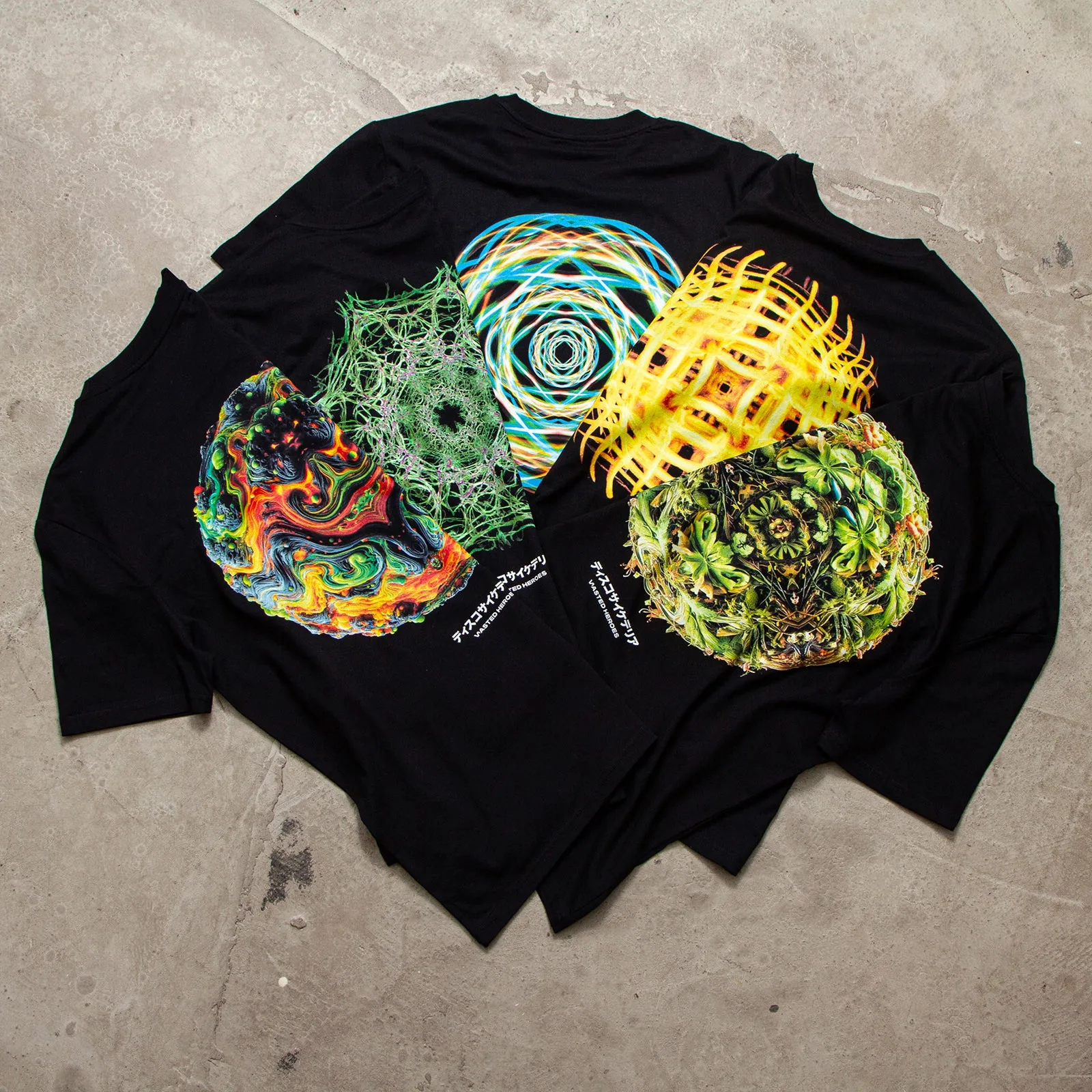 041 Disco Psychedelia Back Print - Tshirt - Black