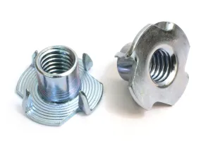 1/4"-20 T-Nuts | 100pc | by Bolt Dropper, Pronged Tee Nut. for Wood, Rock Climbing Holds