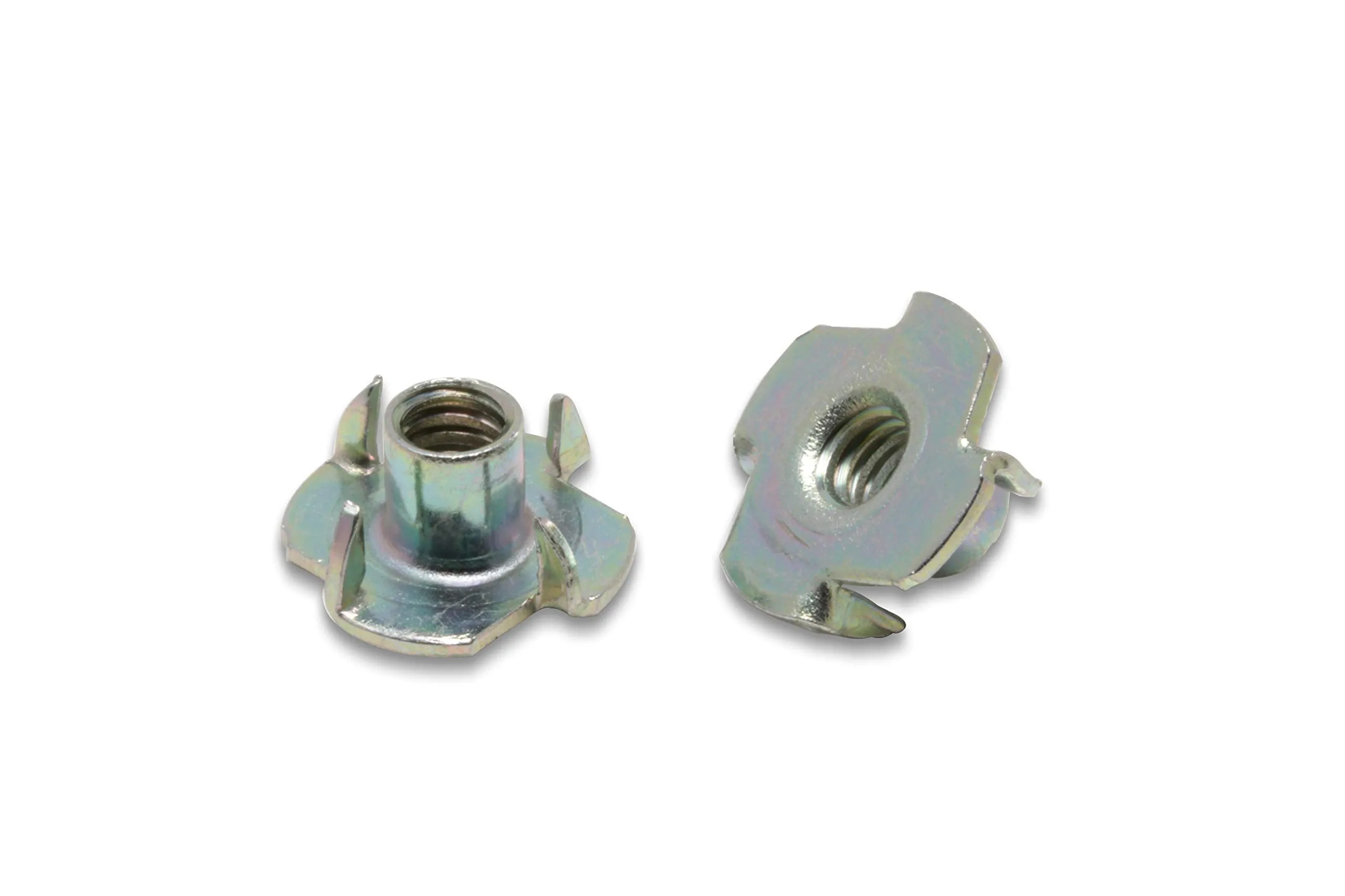 1/4"-20 T-Nuts | 100pc | by Bolt Dropper, Pronged Tee Nut. for Wood, Rock Climbing Holds