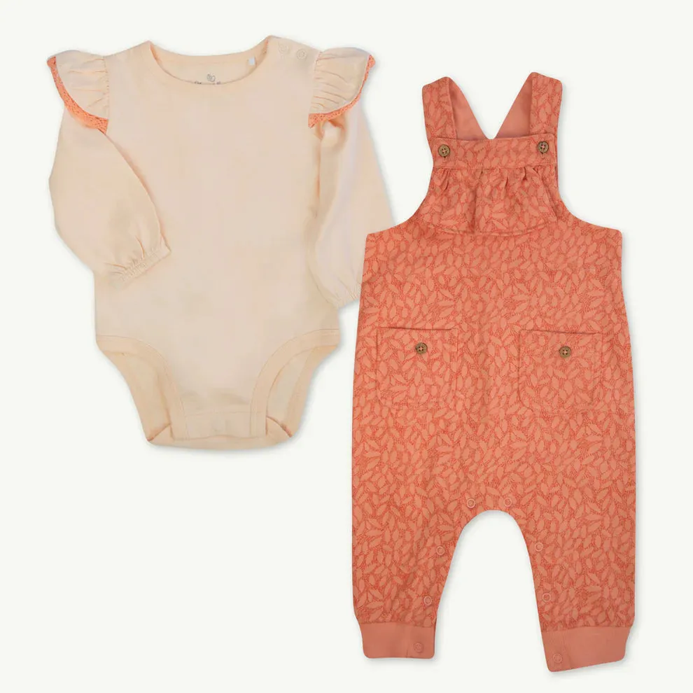2-Piece Ginger Leaves Overall Set