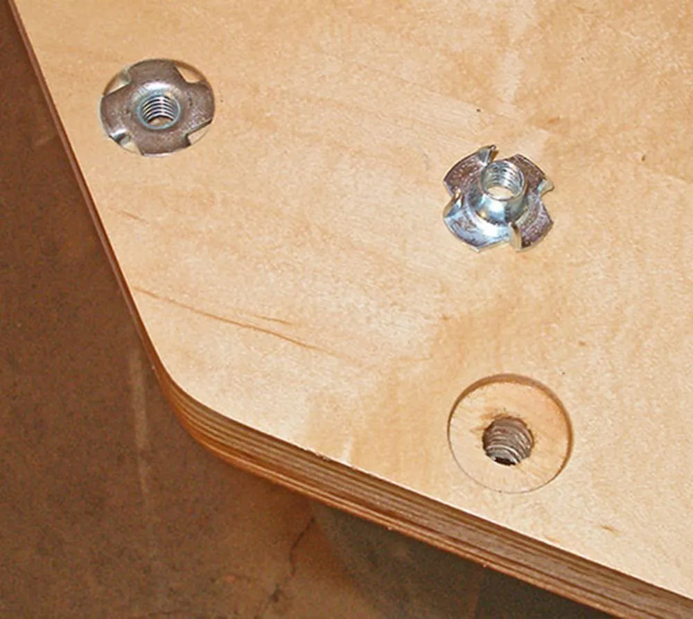 3/8"-16 T-Nuts | 200pc | by Bolt Dropper, Pronged Tee Nut. for Wood, Rock Climbing Holds