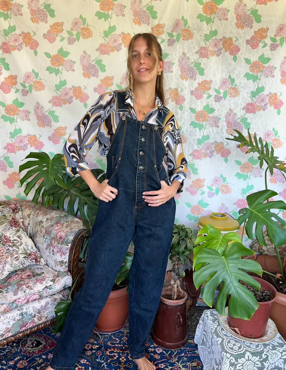 90's Dark Denim Overall