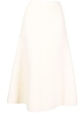 A-line bouclé midi skirt