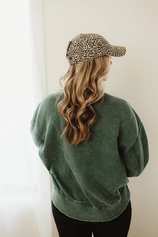 Acid Wash Fleece Oversized Pullover
