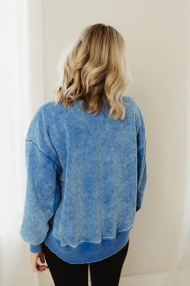 Acid Wash Fleece Oversized Pullover