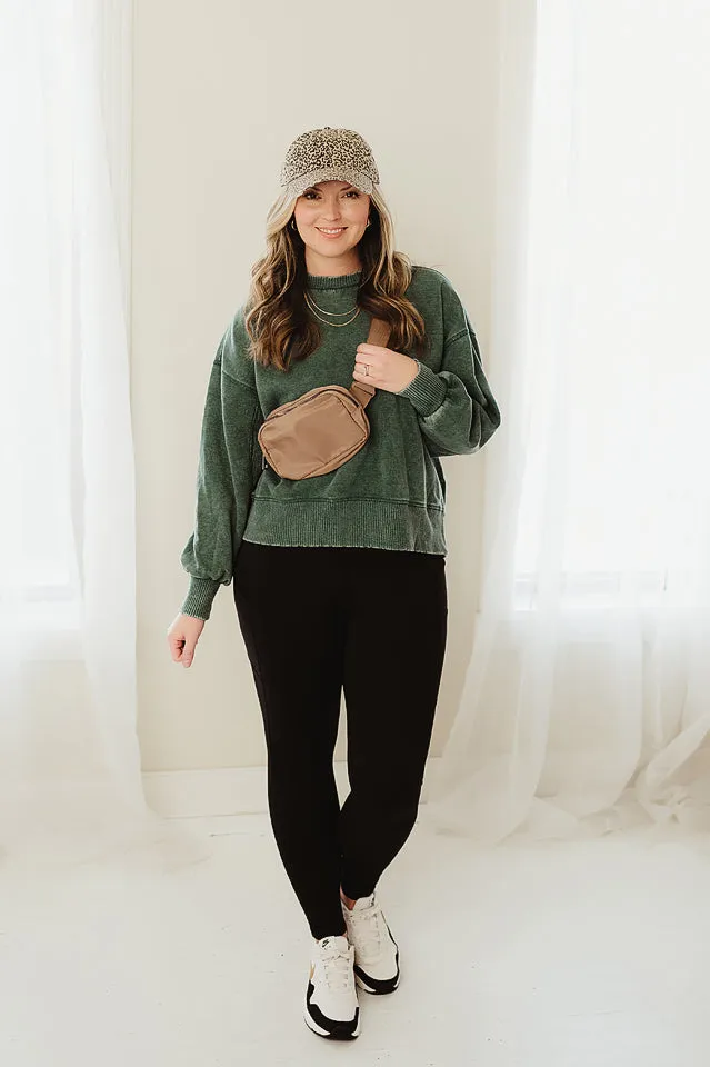 Acid Wash Fleece Oversized Pullover