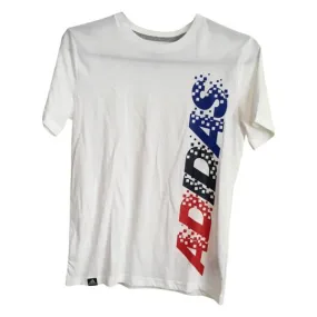 Adidas Boys T-shirt  Size 8 Years Ghaphic White Color Tee GamesCape Casual
