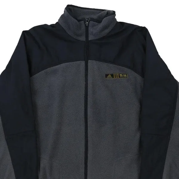 Adidas Fleece Jacket - Small Grey Polyester