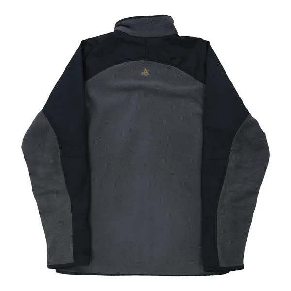 Adidas Fleece Jacket - Small Grey Polyester