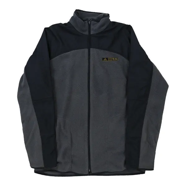 Adidas Fleece Jacket - Small Grey Polyester