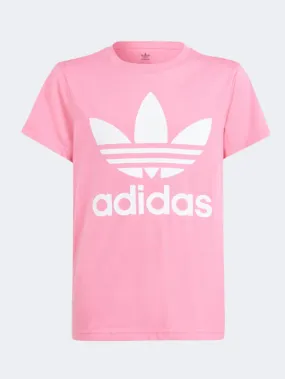 Adidas Trefoil Girls Original T-Shirt Pink Fusion
