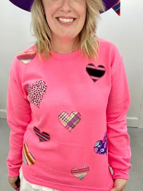 All Over Heart Pullover [Pink]