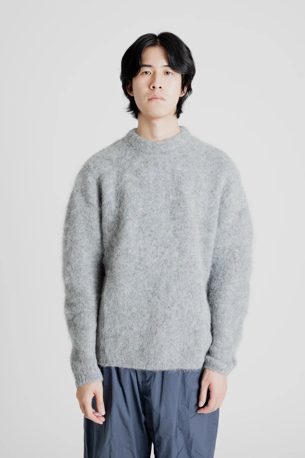 Alpaca Round Neck Pullover - Charcoal