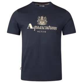 Aquascutum Active Big Logo T-Shirt: NAVY