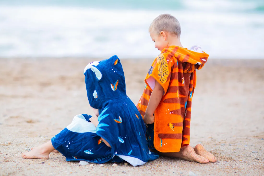 Baby Cotton Changing Poncho - Tiger Orange-Brown