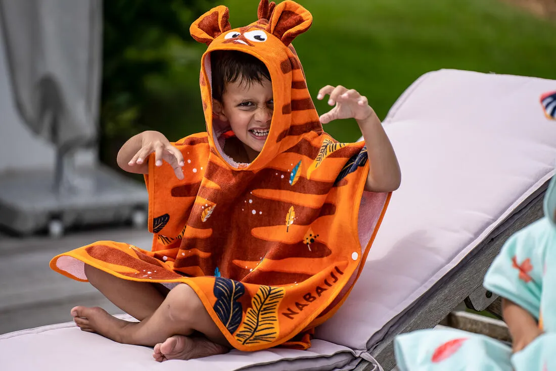 Baby Cotton Changing Poncho - Tiger Orange-Brown