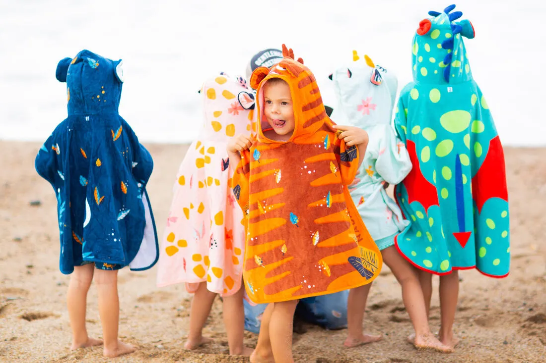 Baby Cotton Changing Poncho - Tiger Orange-Brown