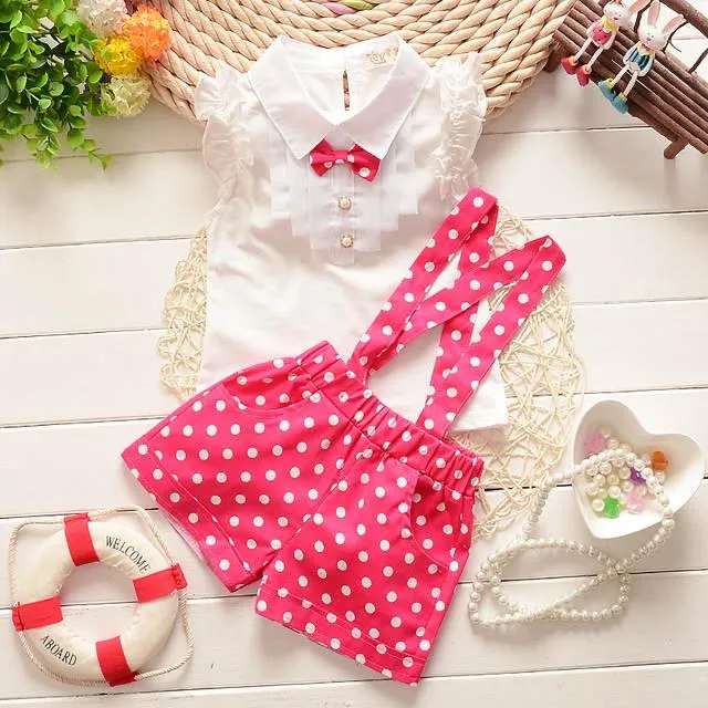 baby girls fashion t-shirt  overall short for baby girl