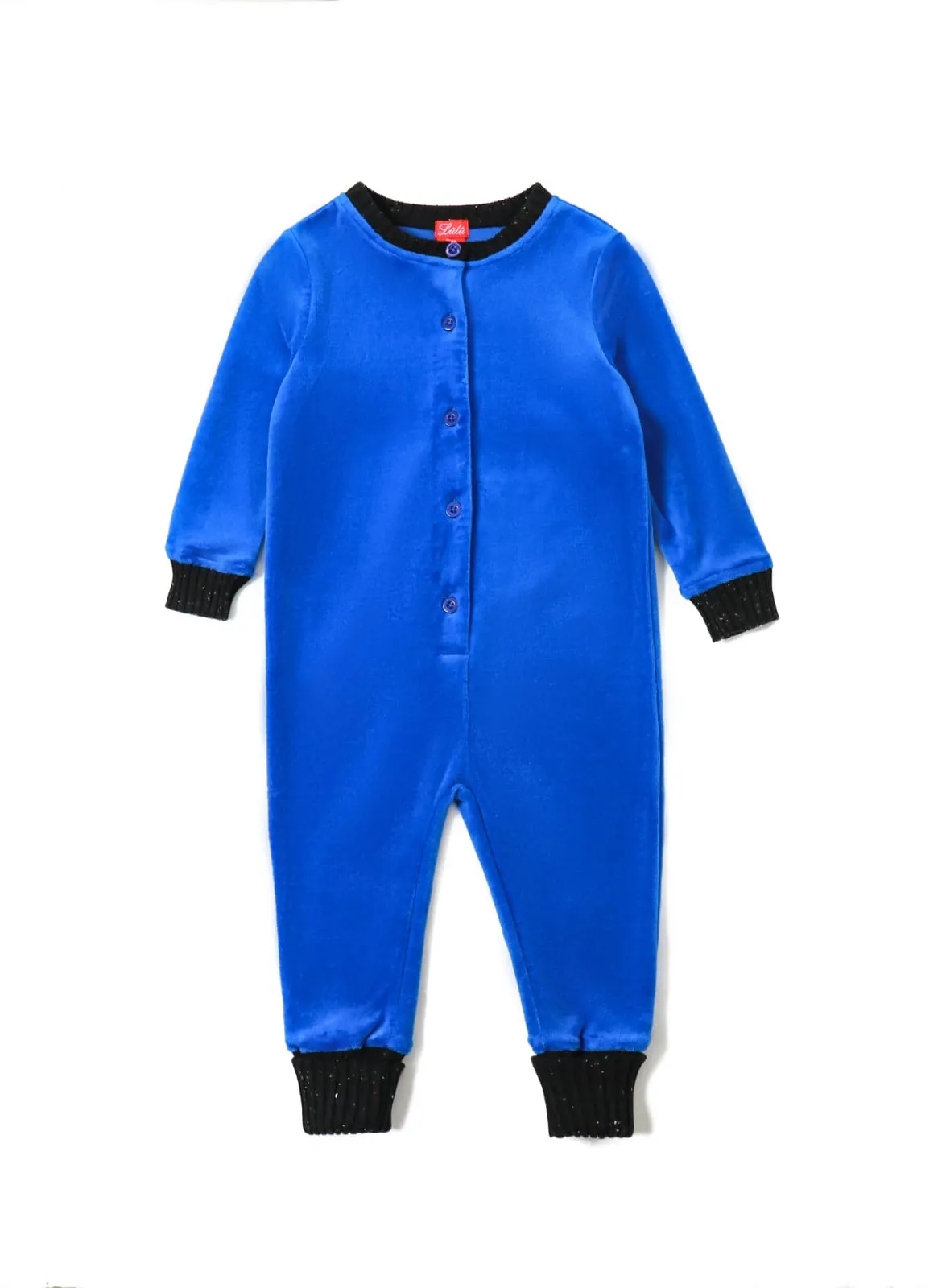 Baby Velour Overall - Royal Blue