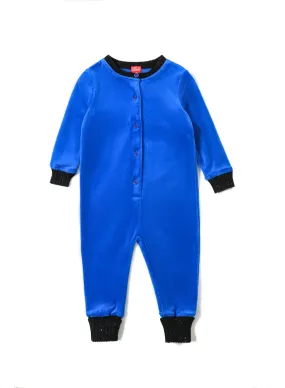 Baby Velour Overall - Royal Blue