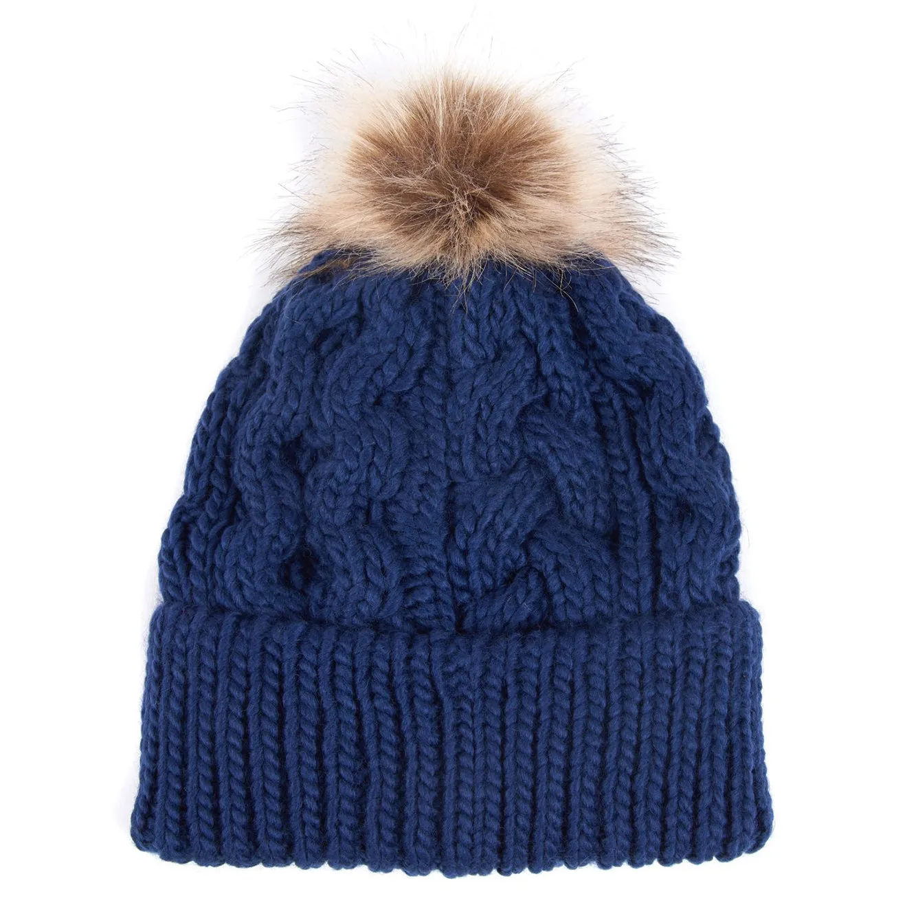 Barbour Womens Penshaw Beanie Hat Navy