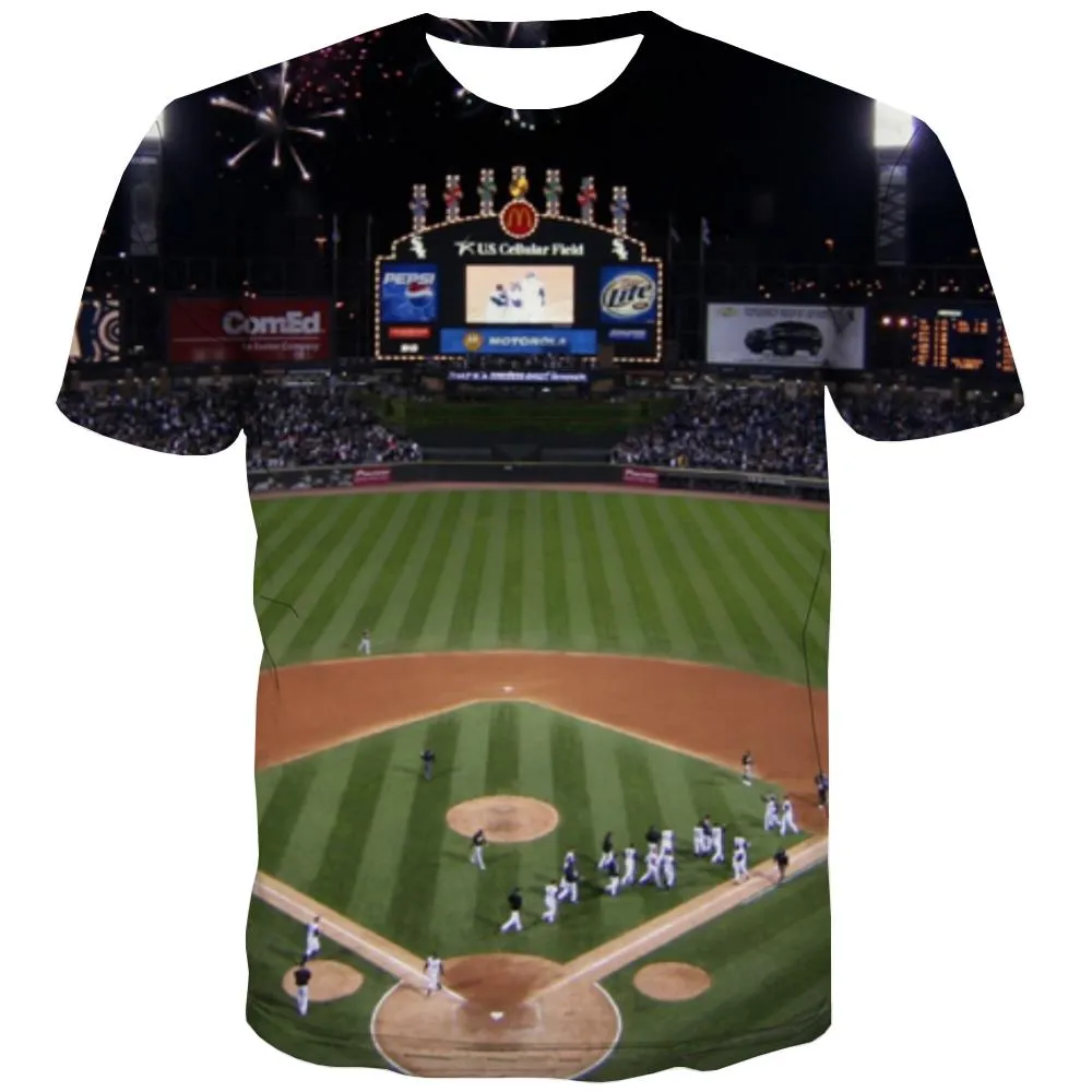 Baseball T-shirt Men Stadium Tshirt Anime Game Tshirt Printed White Tshirts Novelty