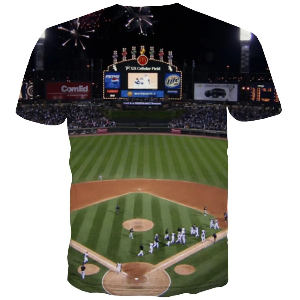 Baseball T-shirt Men Stadium Tshirt Anime Game Tshirt Printed White Tshirts Novelty