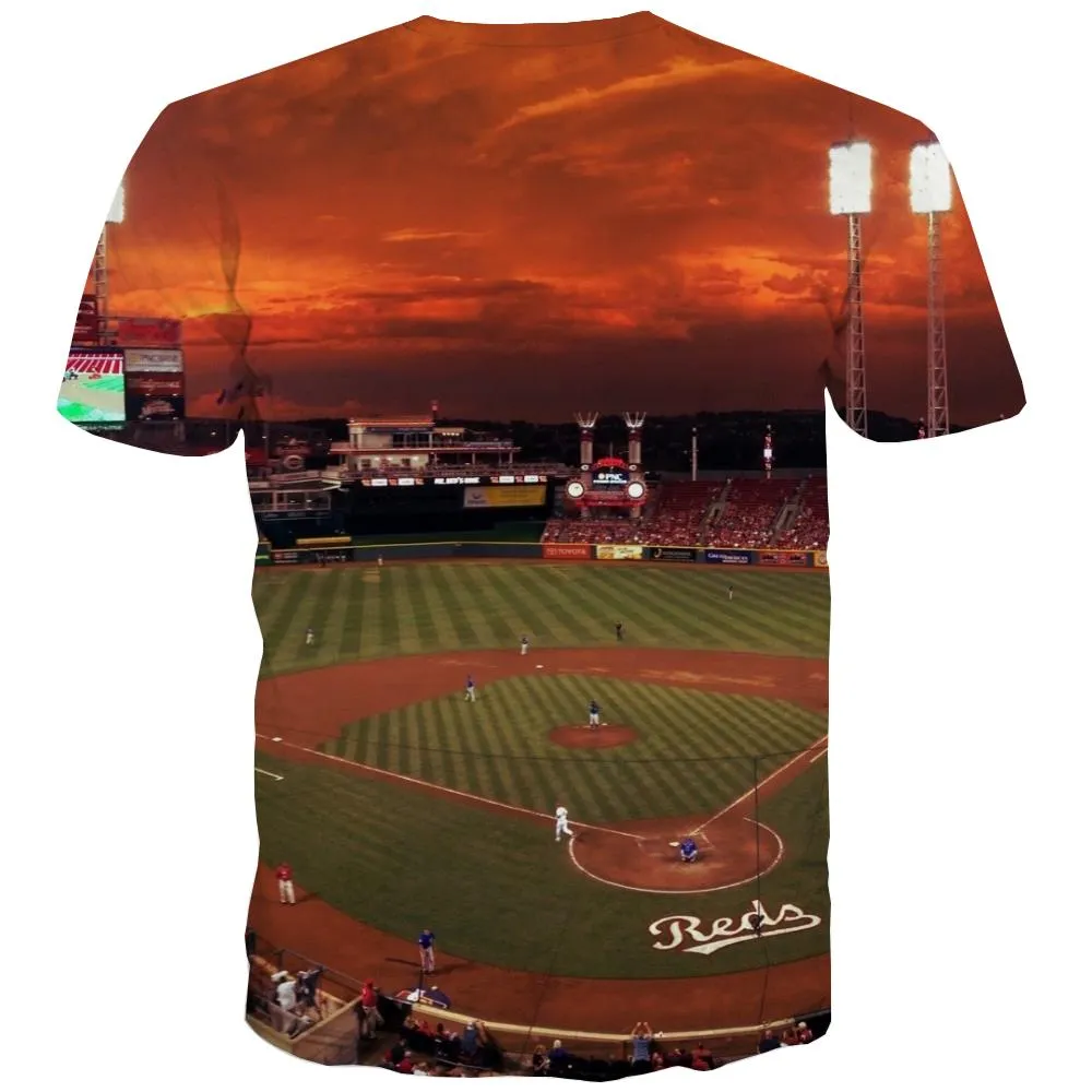 Baseball T shirts Men Stadium Shirt Print Game Tshirt Anime White Tshirts Cool