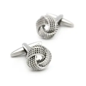 Bedford Silver Knot Rhodium Plated Copper Cufflinks