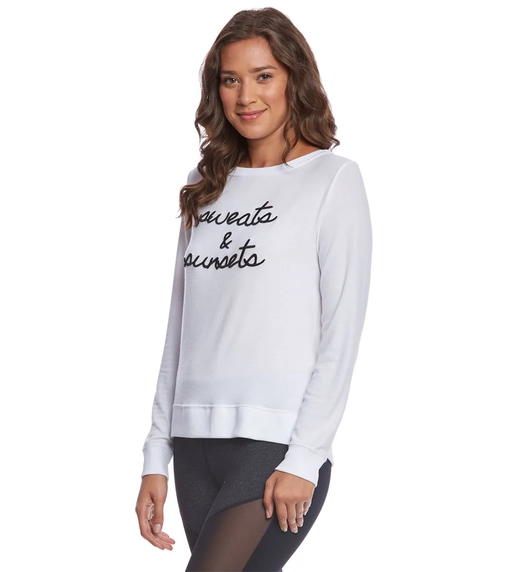 Betsey Johnson Embroidery Logo Lightweight Yoga Pullover