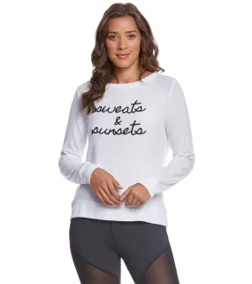 Betsey Johnson Embroidery Logo Lightweight Yoga Pullover