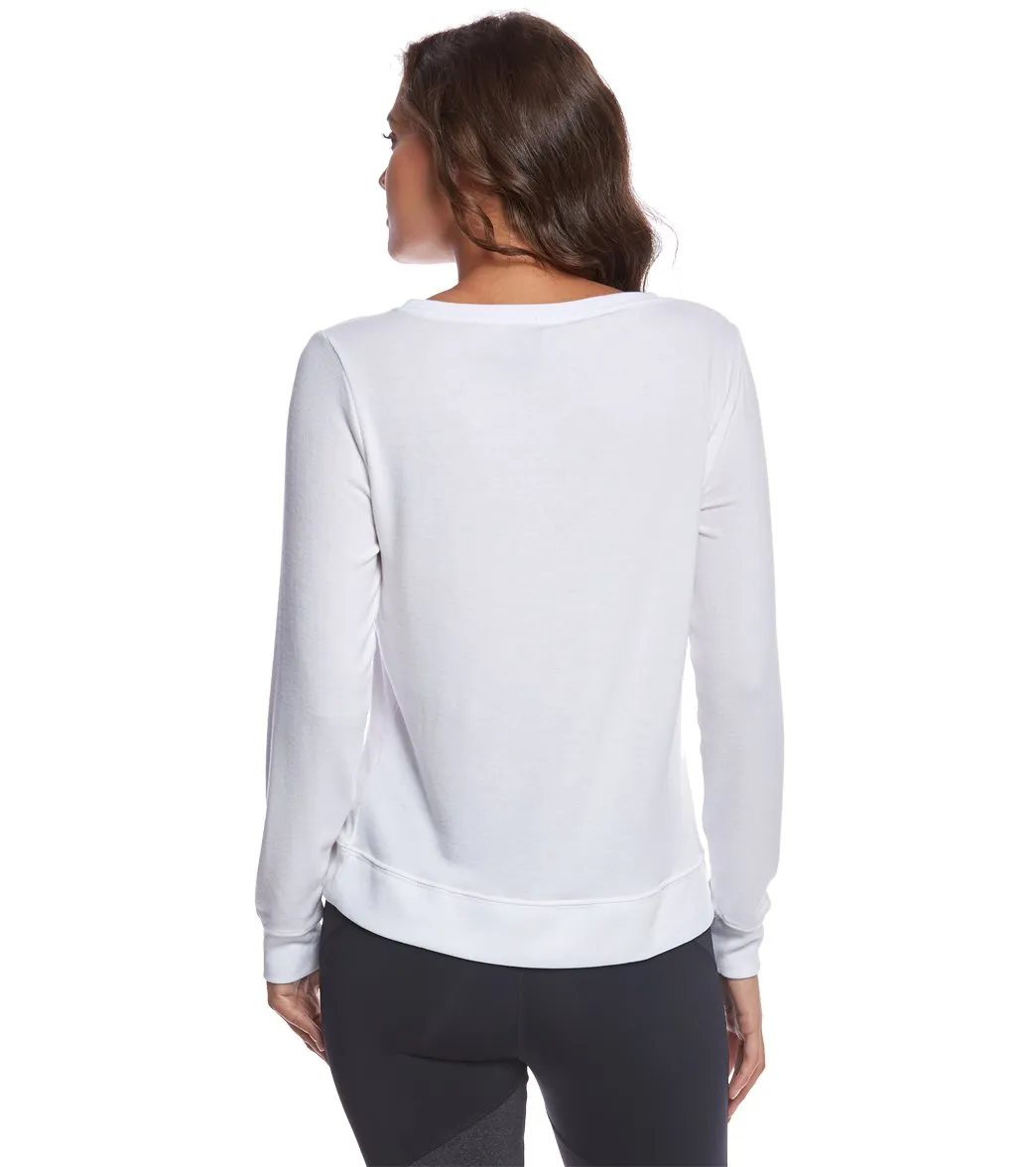 Betsey Johnson Embroidery Logo Lightweight Yoga Pullover