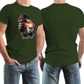 Bigfoot, Sasquatch, Horse, Short Sleeve Cotton T-shirt