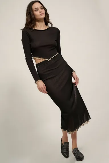 Black Mesh Skirt