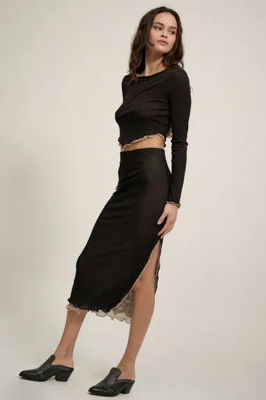 Black Mesh Skirt