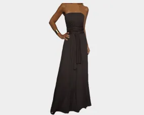 Black Strapless Belted dress - The Milano