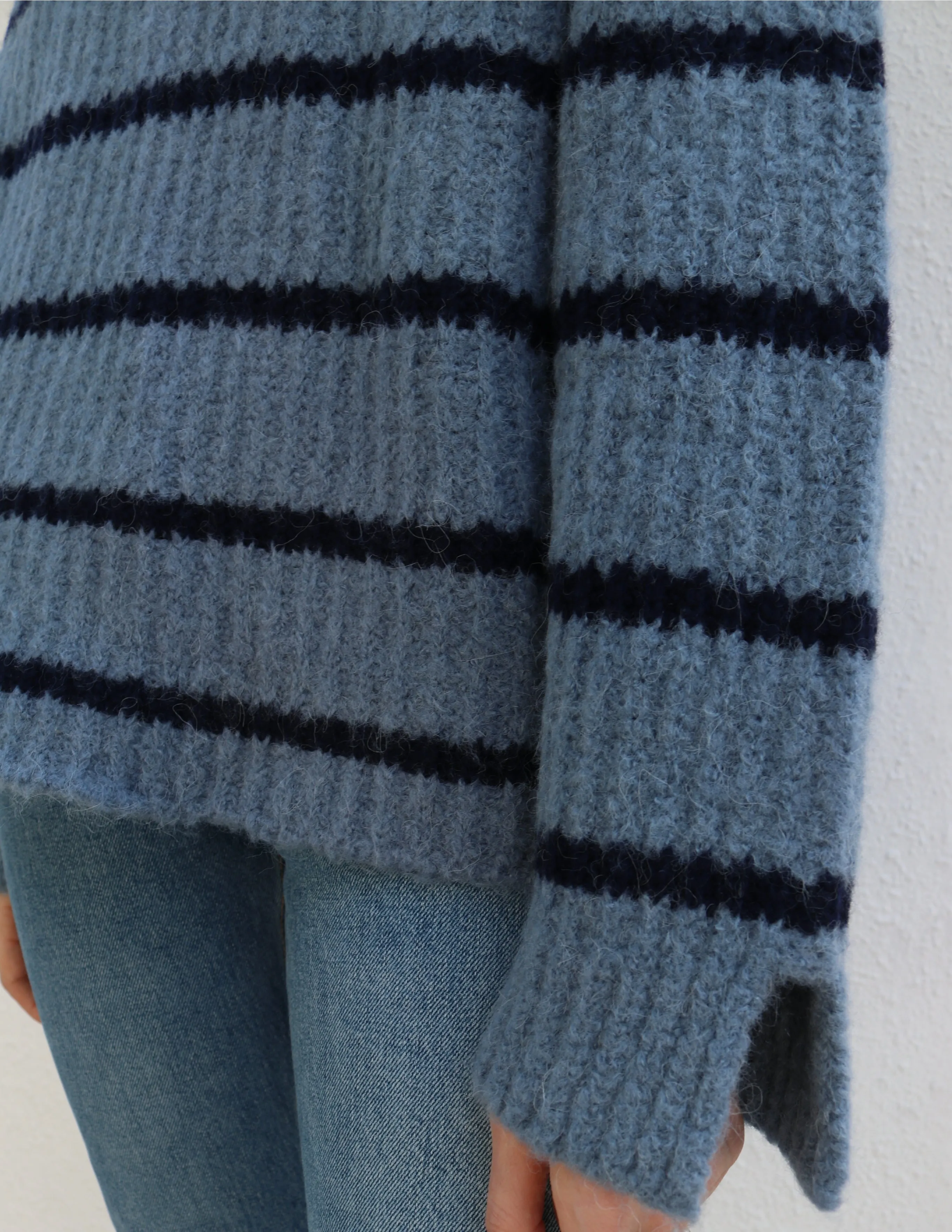 Blue Striped Turtleneck