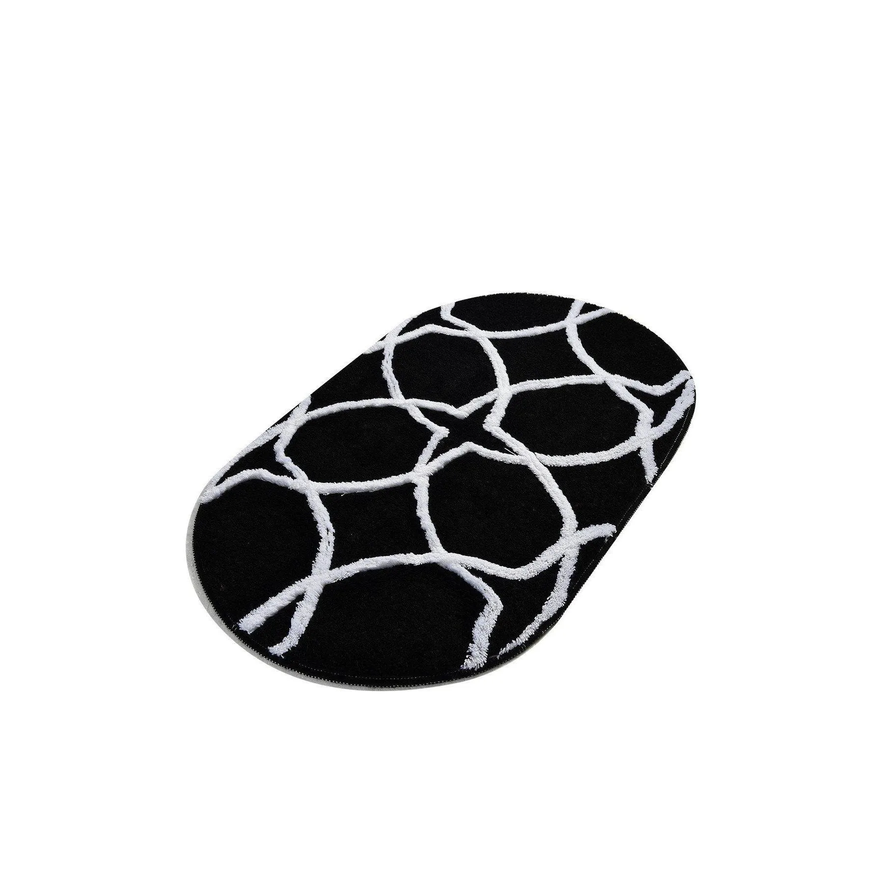 Bonne Oval - Black 3  Bath Mat