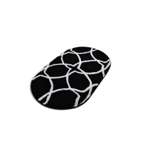 Bonne Oval - Black 3  Bath Mat