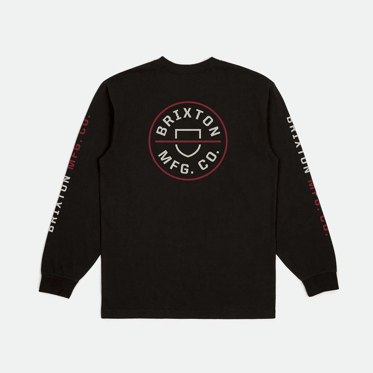 BRIXTON CREST L/S T-SHIRT BLACK/CREAM