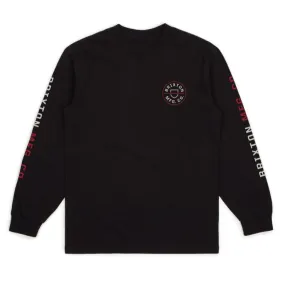BRIXTON CREST L/S T-SHIRT BLACK/CREAM