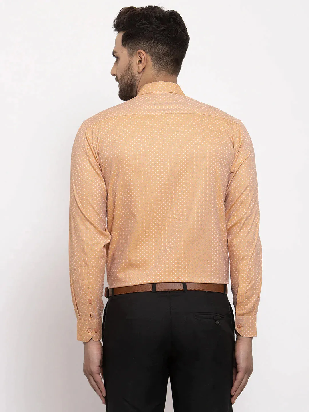 Brown Men'S Cotton Printed Formal Shirt'S