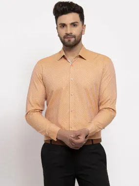 Brown Men'S Cotton Printed Formal Shirt'S