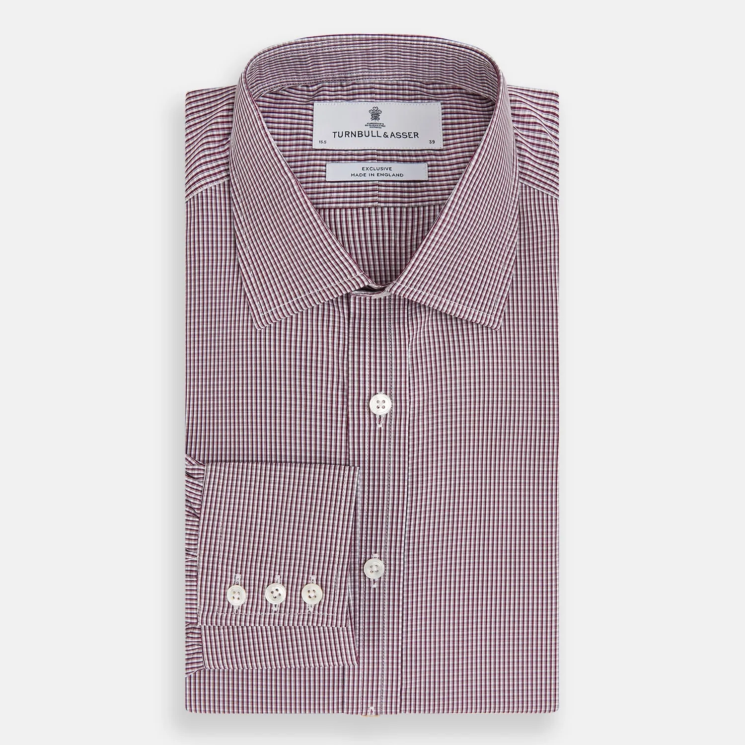 Burgundy Micro Check Mayfair Shirt