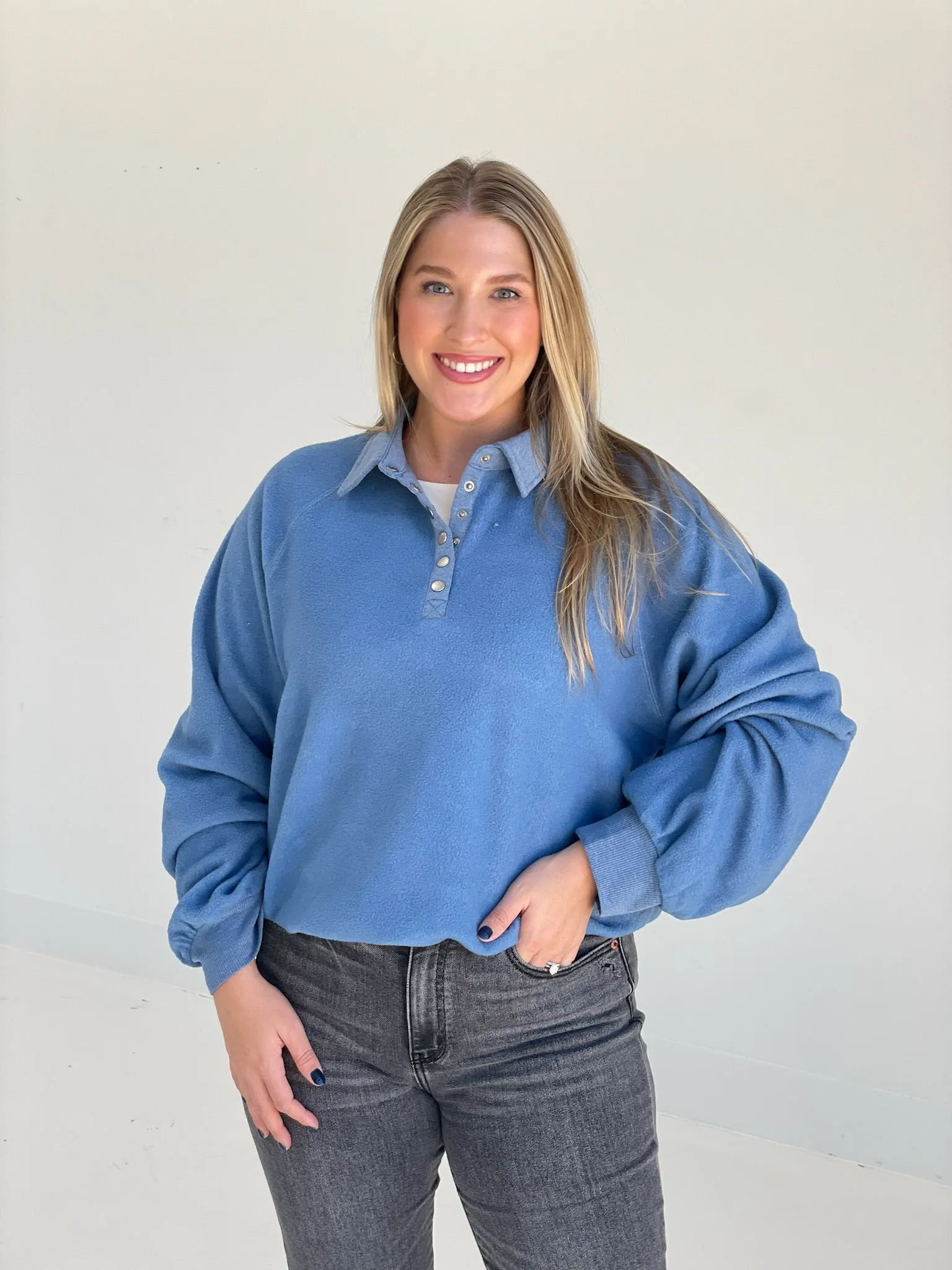 Call It A Night Pullover - Gray Blue