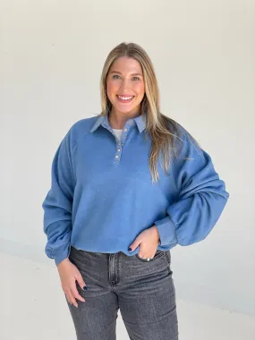 Call It A Night Pullover - Gray Blue