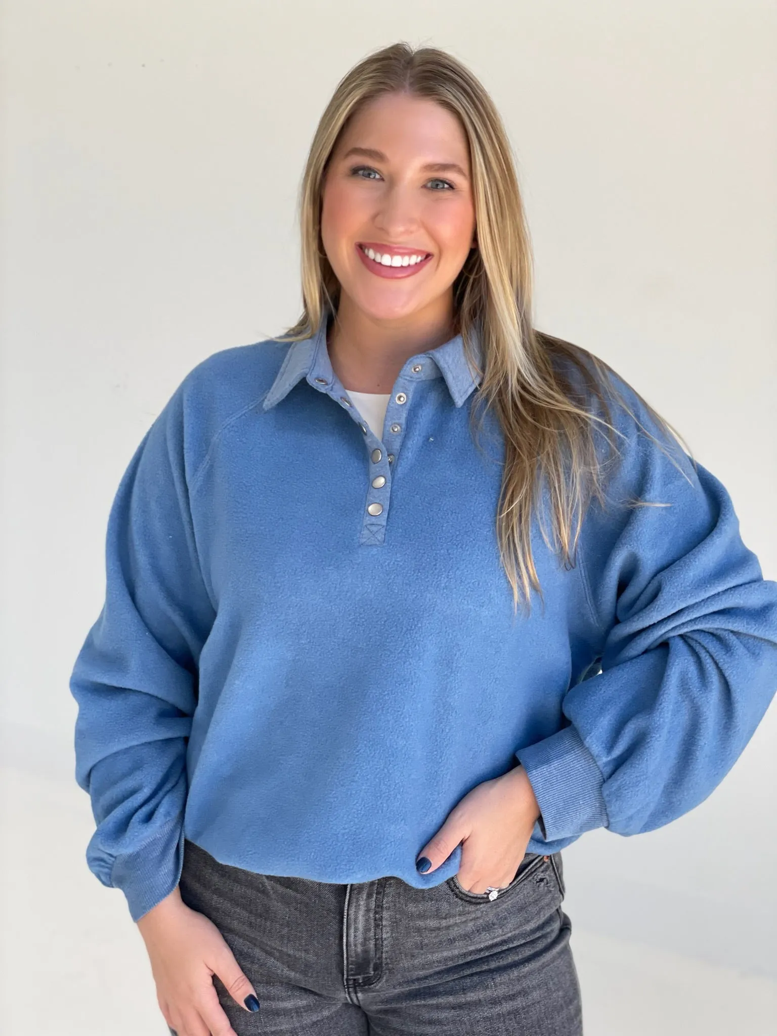Call It A Night Pullover - Gray Blue