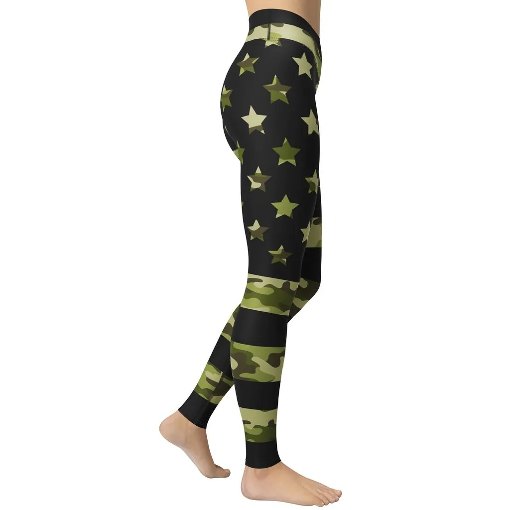 Camo Patriotic Yoga Leggings