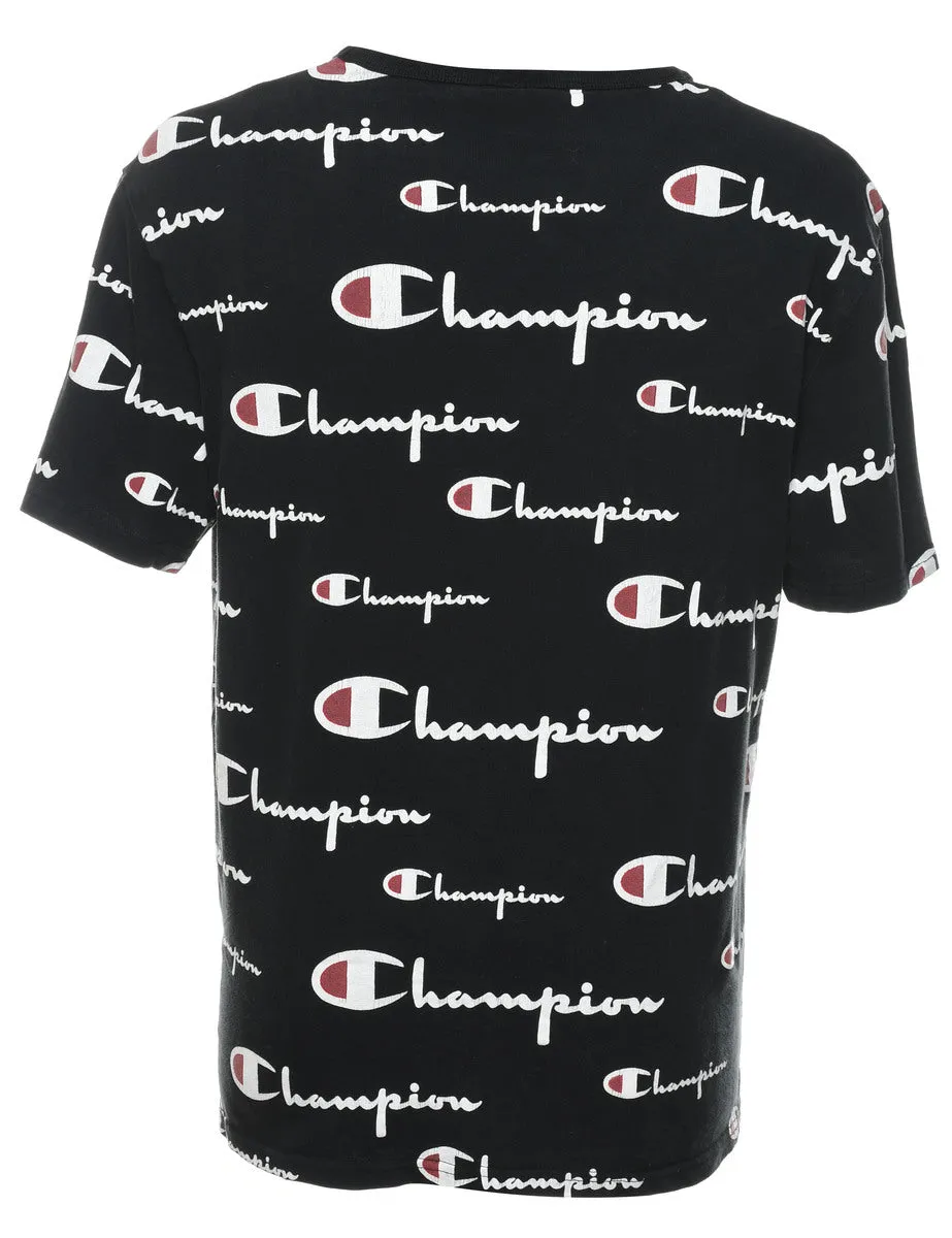 Champion Classic Black Printed T-shirt - M