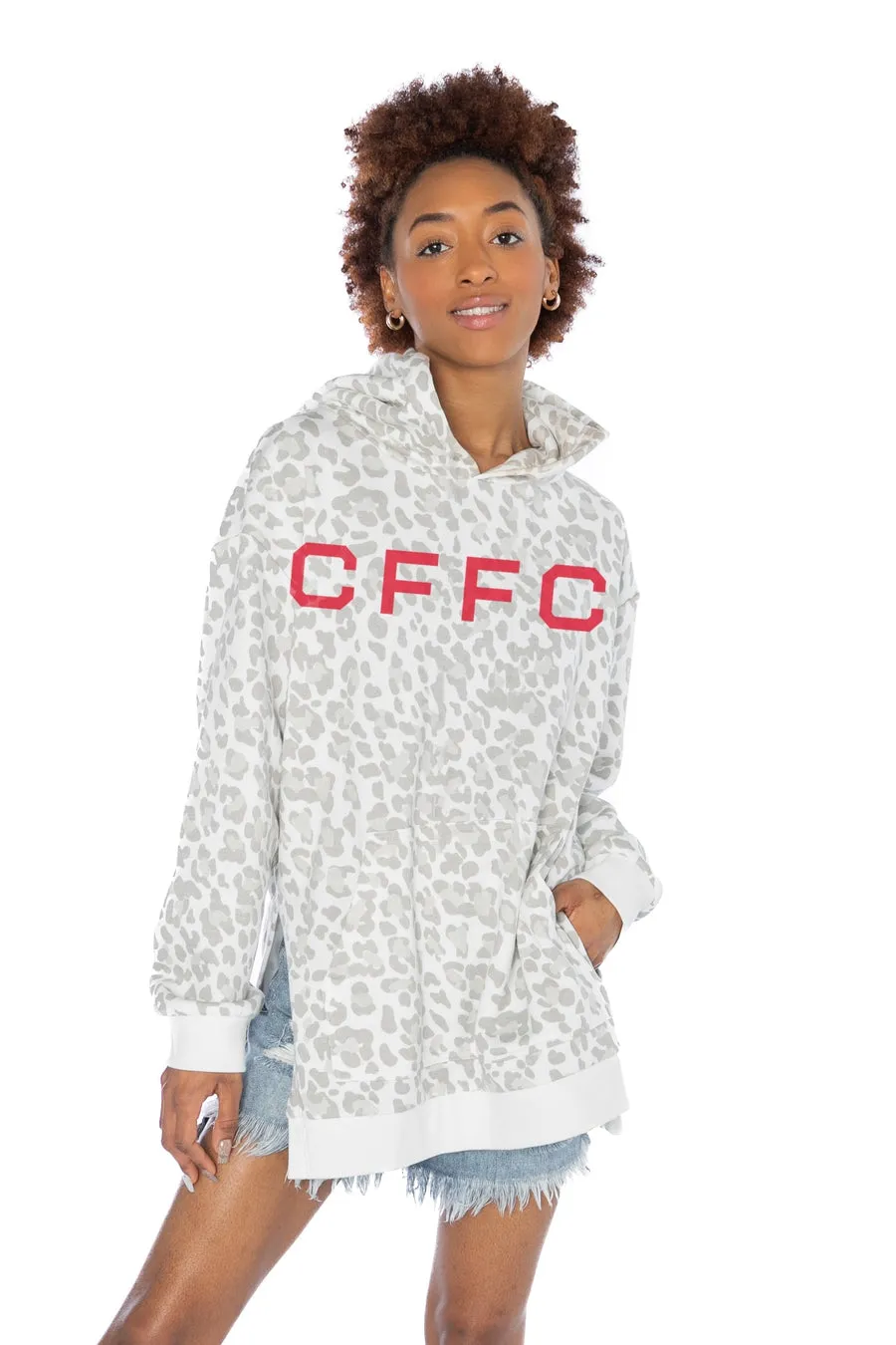 CHICAGO FIRE SC TOUCHLINE OVERSIZED SIDE-SLIT HOODED PULLOVER